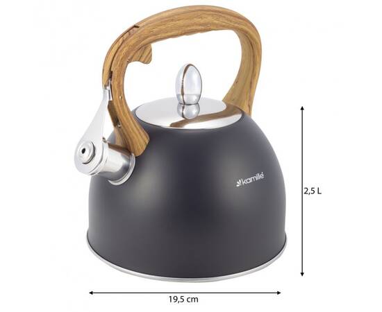 Чайник 2,5л со свистком Kamille (1096), изображение 2