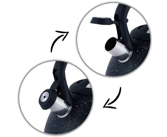 Чайник 2,7л зі свистком Kamille (1086), зображення 4