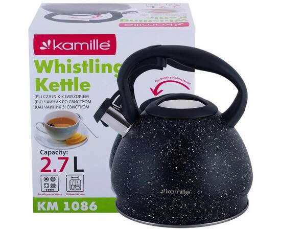 Чайник 2,7л зі свистком Kamille (1086), зображення 6