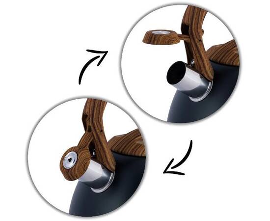 Чайник 2,7л зі свистком Kamille (1087), зображення 4