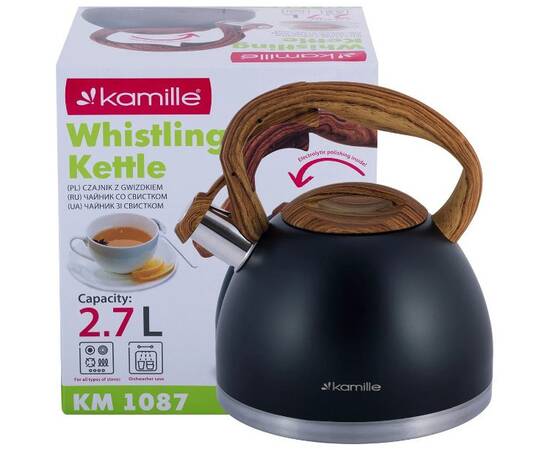 Чайник 2,7л зі свистком Kamille (1087), зображення 6