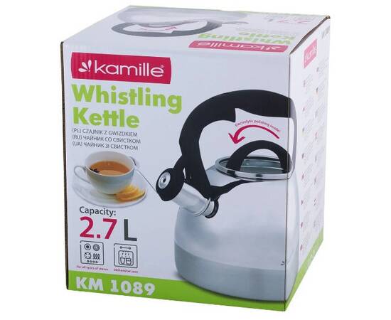 Чайник 2,7л зі свистком Kamille (1089), зображення 5