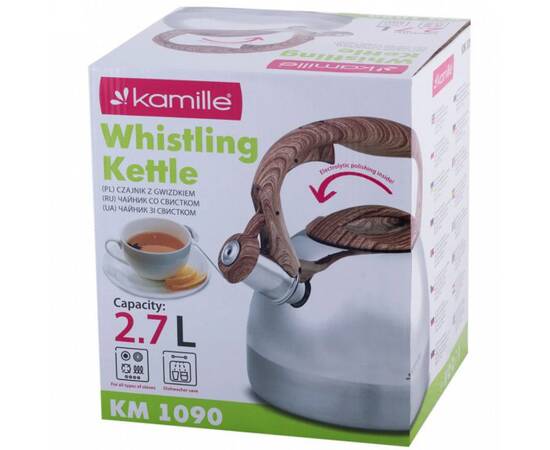 Чайник 2,7л зі свистком Kamille (1090), зображення 6