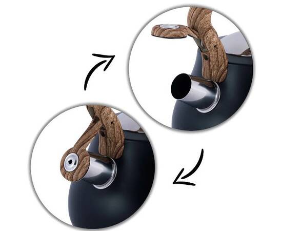 Чайник 2,7л зі свистком Kamille (1092), зображення 5