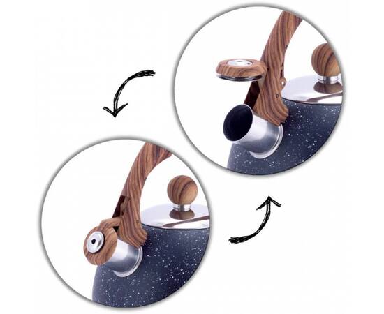 Чайник 2л зі свистком Kamille (1071), зображення 3