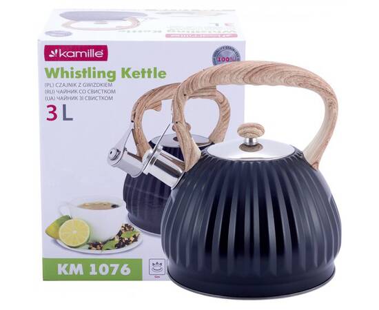 Чайник 3л зі свистком Kamille (1076), зображення 5