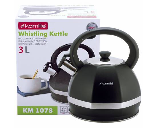 Чайник 3л зі свистком Kamille (1078), зображення 4