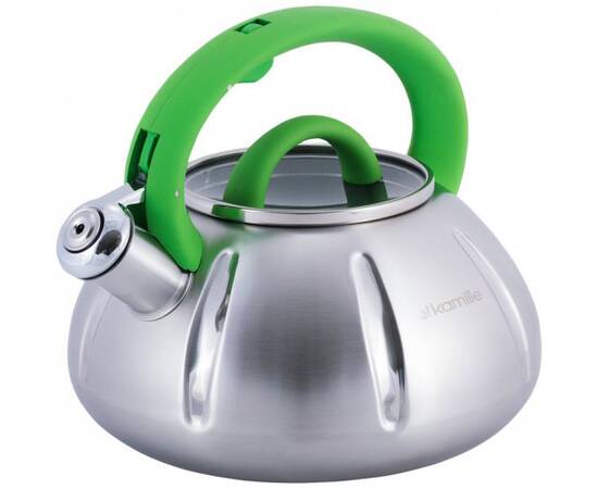 Чайник 3л со свистком и стеклянной крышкой Kamille (671), изображение 3