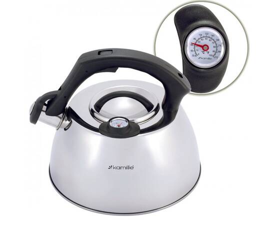 Чайник 3л со свистком и термометром Kamille (1077), изображение 2