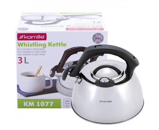Чайник 3л со свистком и термометром Kamille (1077), изображение 6