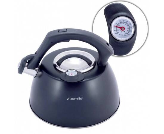 Чайник 3л со свистком и термометром Kamille (1077A), изображение 2