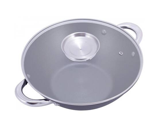Казан чавунний Wok 3,6 L Kamille (4806MR), Об’єм казана: 3,6 л, Наявність кришки: зі скляною кришкою, зображення 2