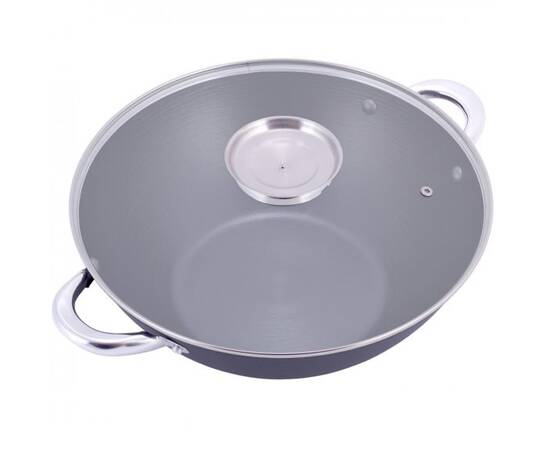 Казан чавунний Wok 4,5 L Kamille (4807MR), Об’єм казана: 4,5 л, Наявність кришки: зі скляною кришкою, зображення 3