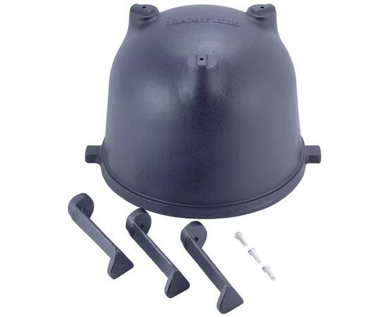 Казан чавунний на ніжках з кришкою та кріпленнями 4л. Kamille (4800V), Об’єм казана: 4 л, Наявність кришки: з чавунною кришкою, зображення 5