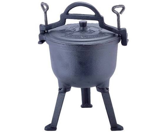 Казан чавунний на ніжках 7л. Kamille (4801V), Об’єм казана: 7 л, Наявність кришки: з чавунною кришкою, зображення 2