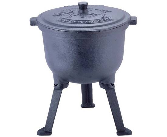 Казан чавунний на ніжках 7л. Kamille (4801V), Об’єм казана: 7 л, Наявність кришки: з чавунною кришкою, зображення 4