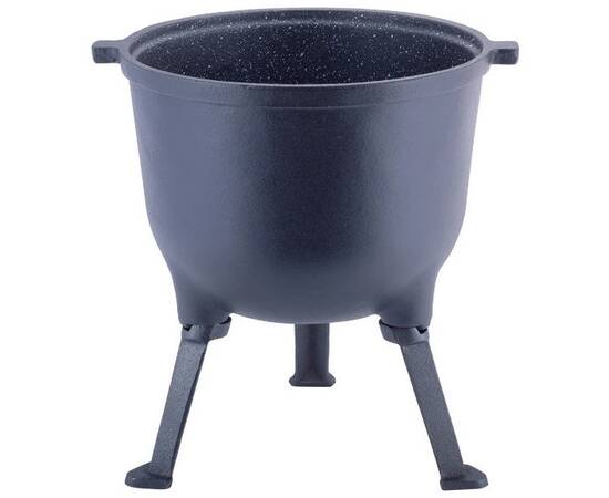 Казан чавунний емальований на ніжках 10л. Kamille (4802M), Об’єм казана: 10 л, Наявність кришки: з чавунною кришкою, зображення 3