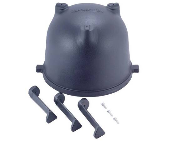 Казан чавунний емальований на ніжках 10л. Kamille (4802M), Об’єм казана: 10 л, Наявність кришки: з чавунною кришкою, зображення 4