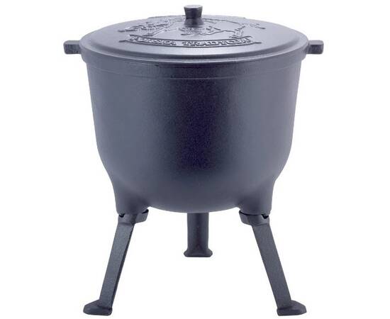 Казан чавунний емальований на ніжках 7л. Kamille (4801M), Об’єм казана: 7 л, Наявність кришки: з чавунною кришкою, зображення 8