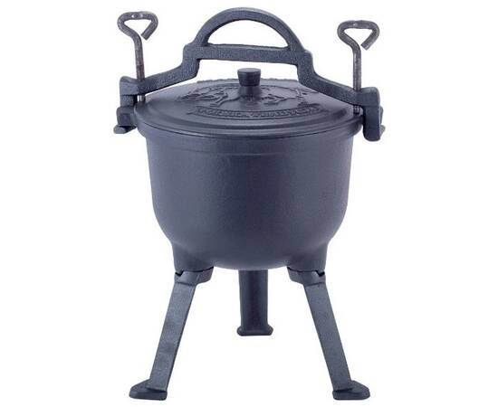 Казан чавунний емальований на ніжках 4л. Kamille (4800M), Об’єм казана: 4 л, Наявність кришки: з чавунною кришкою, зображення 5