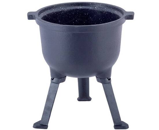 Казан чавунний емальований на ніжках 7л. Kamille (4801M), Об’єм казана: 7 л, Наявність кришки: з чавунною кришкою, зображення 4