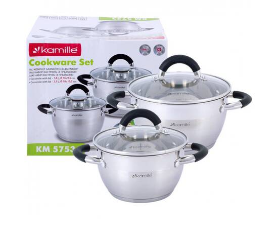Набор кастрюль 4 предмета (1.8л, 2.5л) Kamille (5753), изображение 4