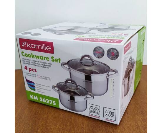 Набір каструль 4 предмети (2.1л, 3.8л) Kamille (5627S), зображення 5