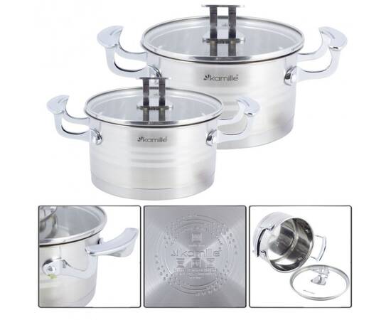Набір каструль 4 предмети (16x9cm, 18x10cm) Kamille (5860), зображення 4