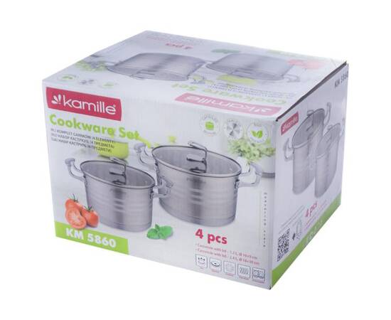 Набір каструль 4 предмети (16x9cm, 18x10cm) Kamille (5860), зображення 5