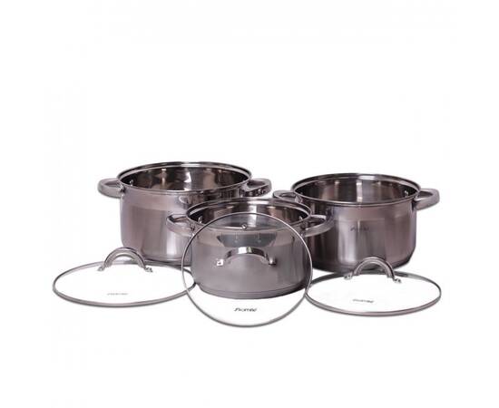 Набір каструль 6 предметів (4.5л, 5.8л, 7.8л) Kamille (5630S), зображення 2