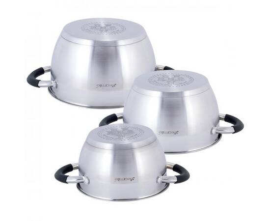 Набор кастрюль 6 предмета (1.8л, 2.5л, 3.5л) Kamille (5754), изображение 2