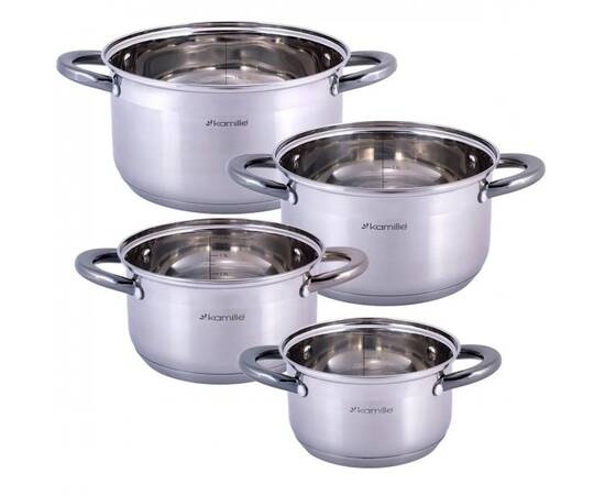 Набір каструль 8 предметів (1,5л, 2л, 3л, 5л) Kamille (4927), зображення 2