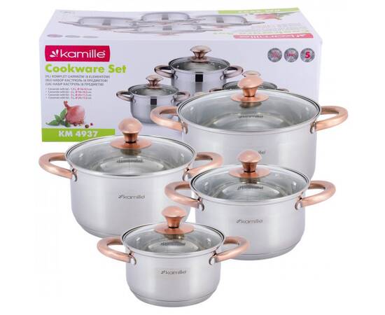Набір каструль 8 предметів (1,5л, 2л, 3л, 5л) Kamille (4937), зображення 3