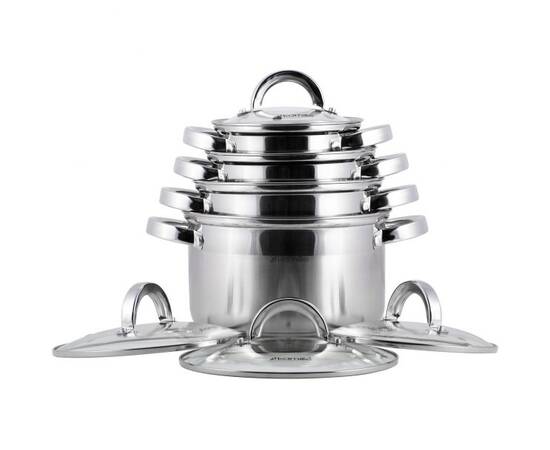 Набір каструль 8 предметів (1.0л, 1,8л, 2,5л, 3,8л) Kamille (5637S), зображення 3