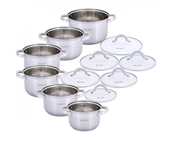 Набір посуду 12 пр. (каструлі 1,8 л, 2.5 л, 2,5 л, 3,8 л, 3,8 л, 6.5 л), зображення 2