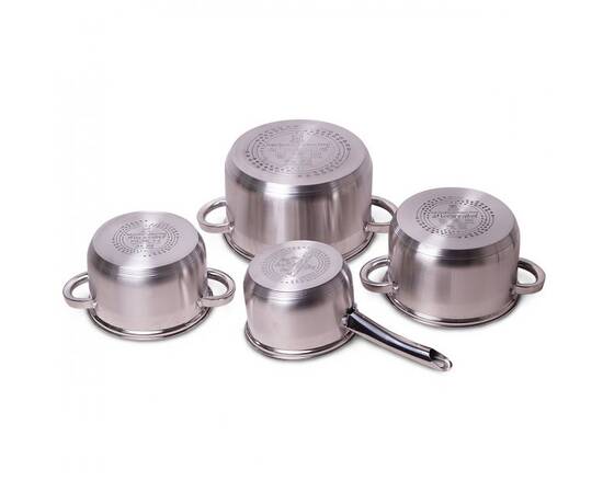 Набор посуды 8 предметов (ковш 1.8л; кастрюли 2.5л, 3.8л, 5.8л) Kamille (5632S), изображение 2