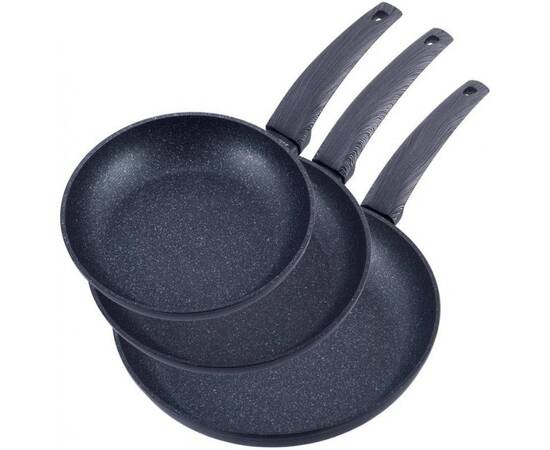 Набор сковород 20 см, 24 см, 28 см Kamille (4124), Цвет: черный, Тип: набор сковородок, Форма: круглая, Диаметр (см): 20/24/28, изображение 2