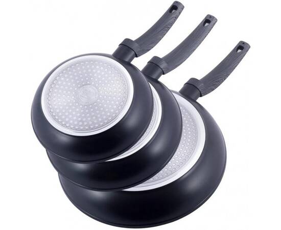 Набор сковород 20 см, 24 см, 28 см Kamille (4124), Цвет: черный, Тип: набор сковородок, Форма: круглая, Диаметр (см): 20/24/28, изображение 3