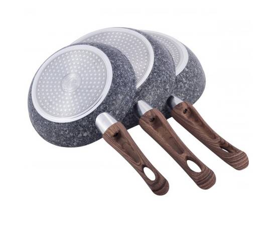 Набір сковорідок 20 см, 24 см, 28 см Kamille (4169), Колір: сірий, Тип: набір сковорідок, Форма: кругла, Діаметр (см): 20/24/28, зображення 3