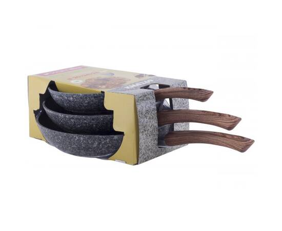 Набір сковорідок 20 см, 24 см, 28 см Kamille (4169), Колір: сірий, Тип: набір сковорідок, Форма: кругла, Діаметр (см): 20/24/28, зображення 4