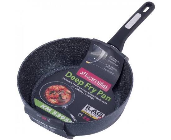 Сотейник O28x8,5 см. Kamille (5395MR), Цвет: черный, Тип: сотейник, Форма: круглая, Диаметр (см): 28, изображение 3