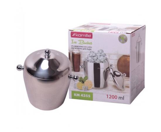 Відро для льоду з кришкою 1200 мл Kamille (4355), зображення 4