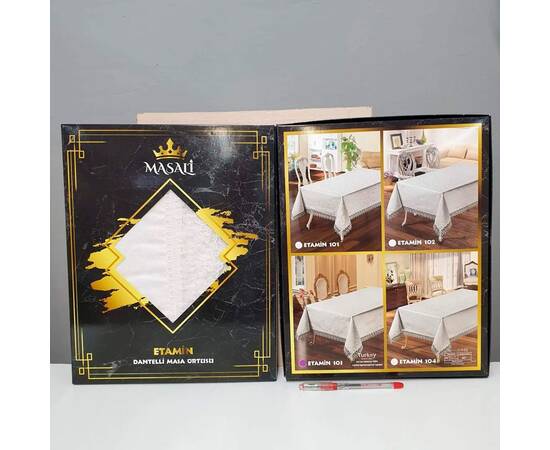 Скатертина 160х220 Etamin 101 Krem Masali (18635), Тип: скатертини, Основний колір: кремовий, Форма скатертини: прямокутна, Розмір: 160x220, зображення 3