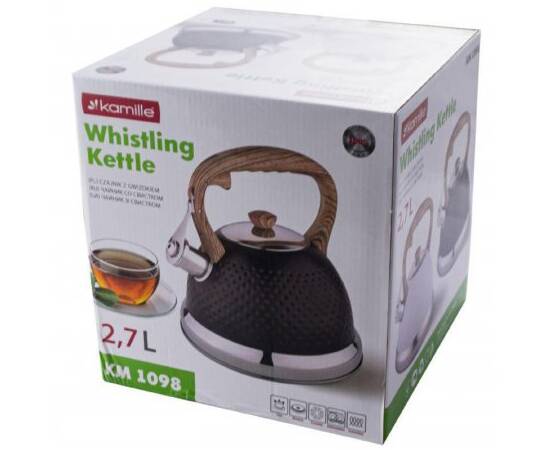 Чайник 2,7л зі свистком Kamille (1098), зображення 5
