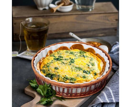 Форма керамічна для запікання 2.1л (29x29x5 см) кругла з ротанговим кошиком Kamille (6305), зображення 5