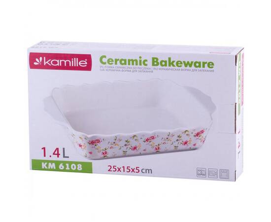 Форма керамическая для запекания 25x15x5 см Kamille (6108), изображение 3