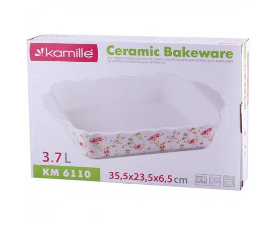 Форма керамическая для запекания 35x23x6,5 см Kamille (6110), изображение 3