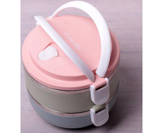 Ланч бокс двойной 1400 мл 16.5x15x13.5 см Kamille (2116), изображение 2