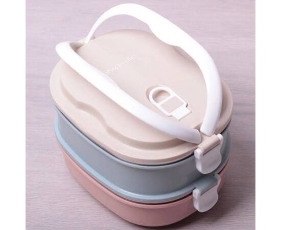 Ланч бокс двойной 1400 мл 20x14.5x13.5 см Kamille (2125), изображение 2