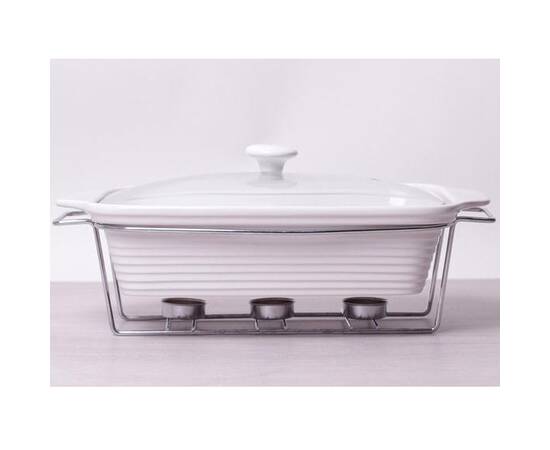 Марміт керамічний прямокутний 39x12x23 см 3л з підставкою Kamille (6404), зображення 2